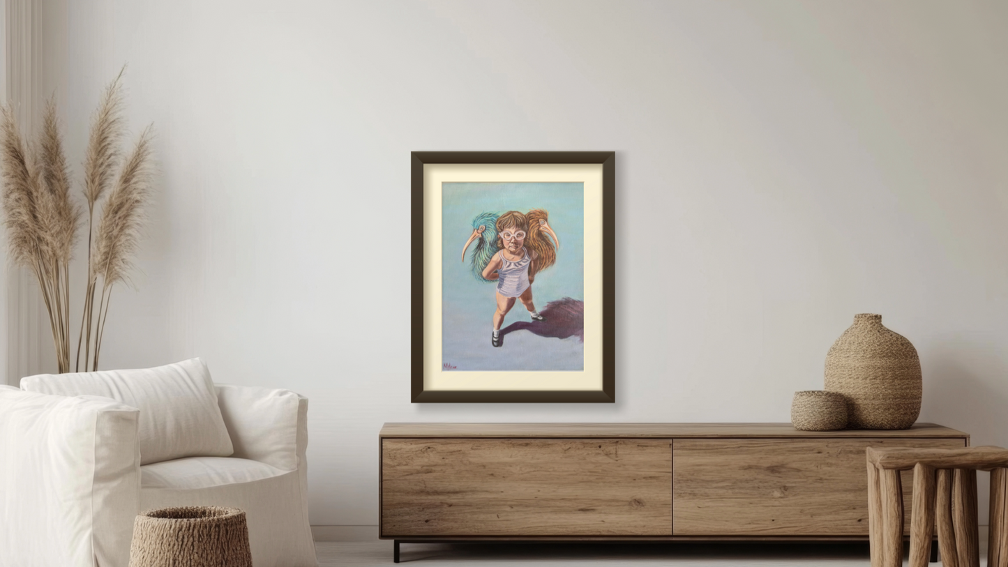 An ode to the power of childhood imagination. 11x14 in Original oil paninting