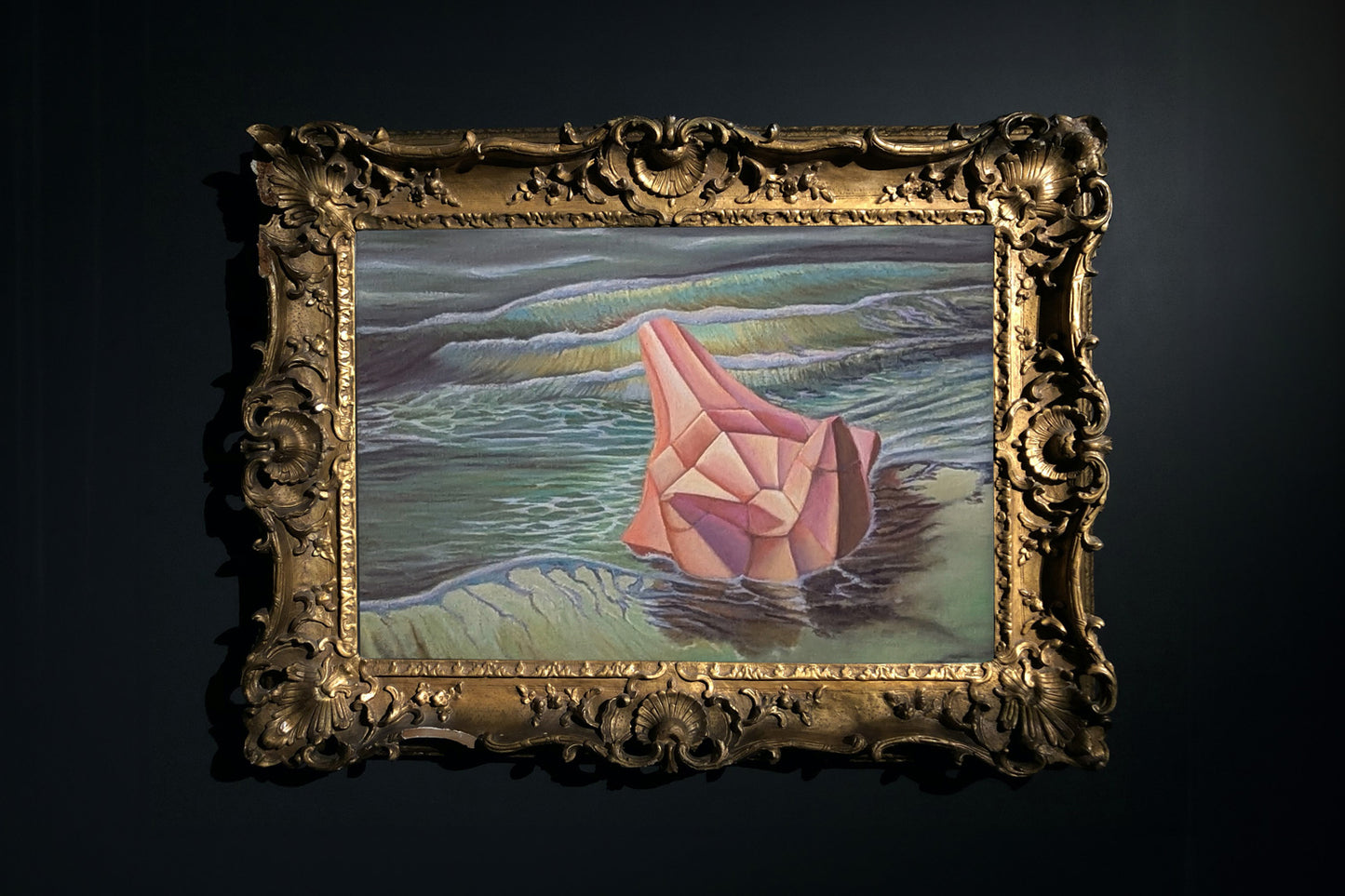 The frame shown is not included with the work