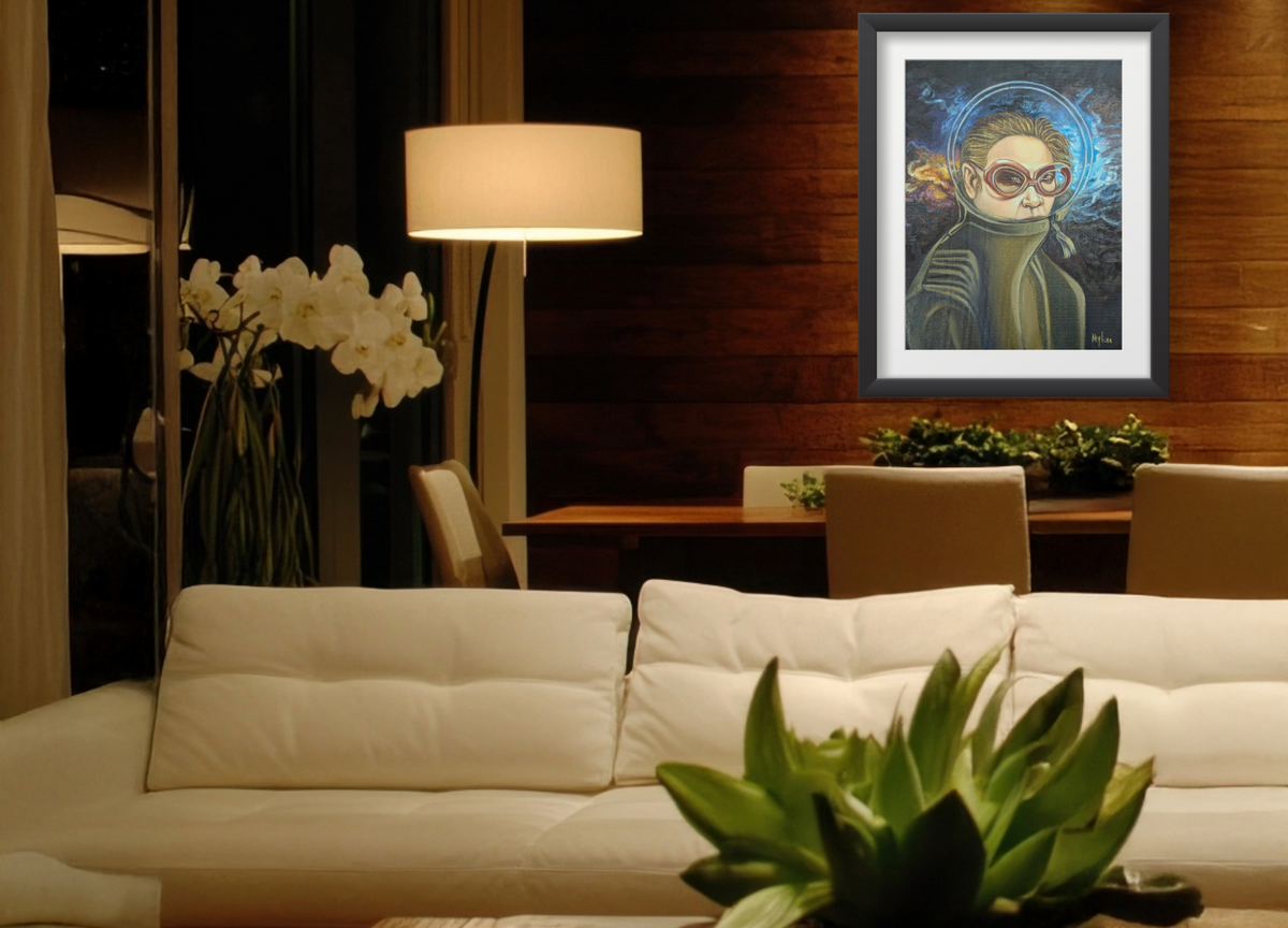 The frame shown is not included with the work