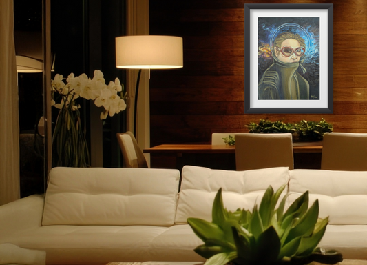The frame shown is not included with the work
