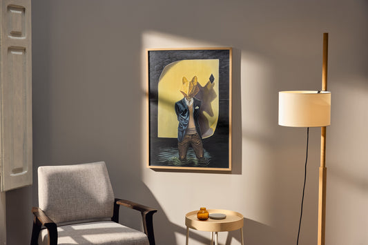 The frame shown is not included with the work