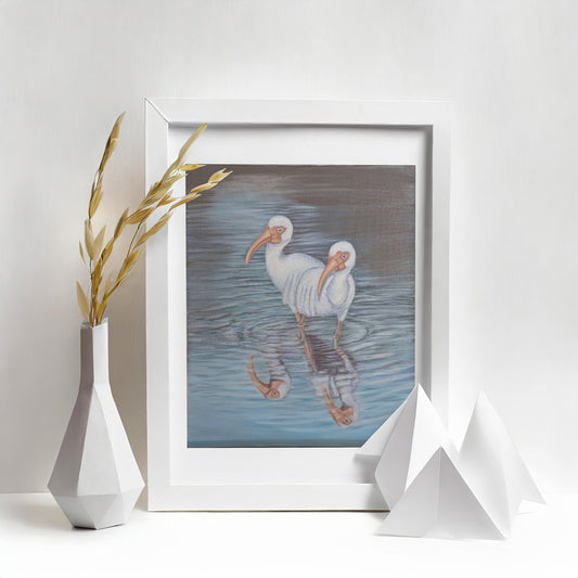 The frame shown is not included with the work