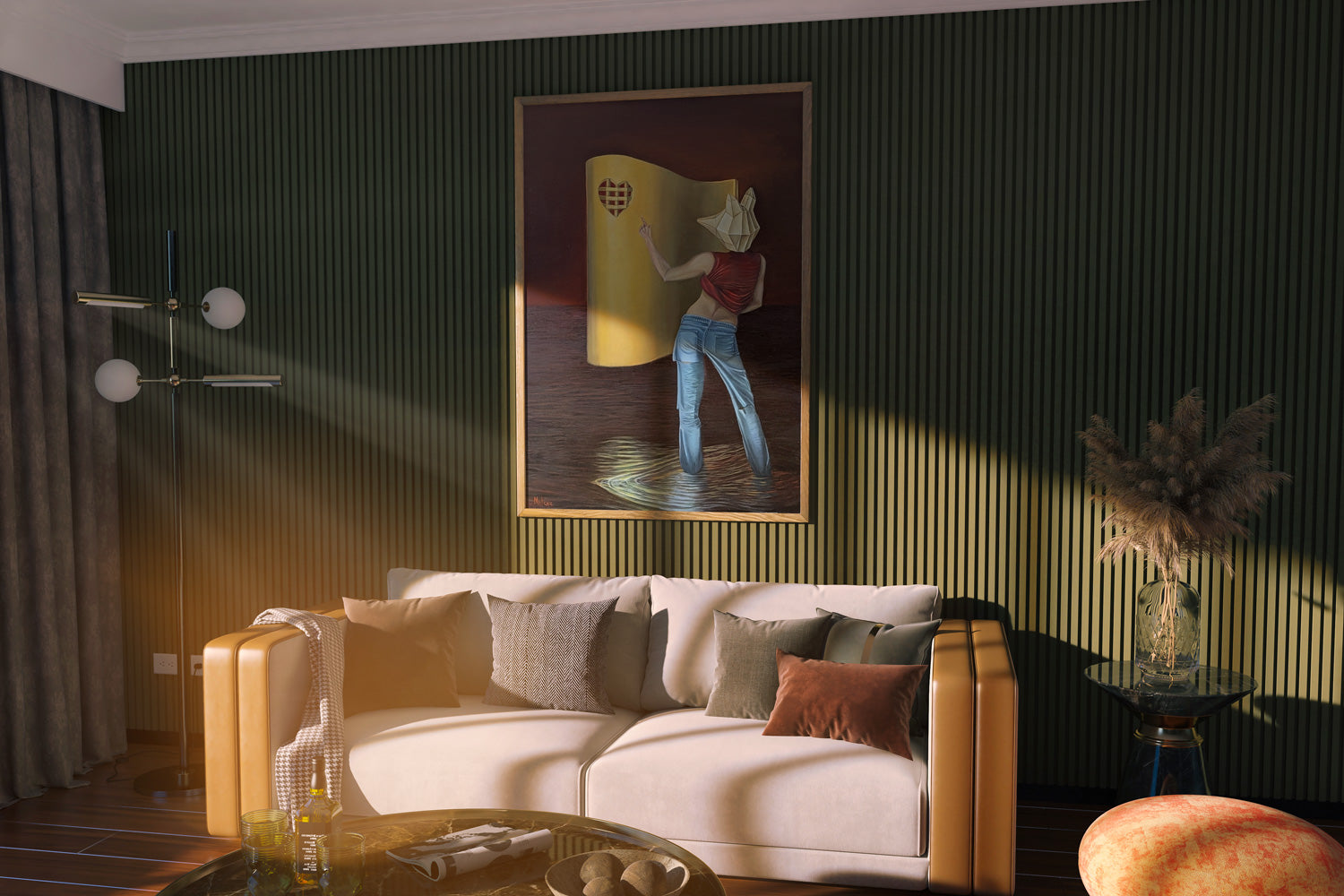  The frame shown is not included with the work 